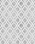 Textured light gray damask peel and stick wallpaper - Silver Veil