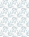 Silver Willow serene blue botanical wallpaper
