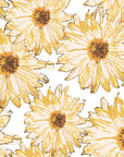 Sketch Bloom golden floral peel and stick wallpaper