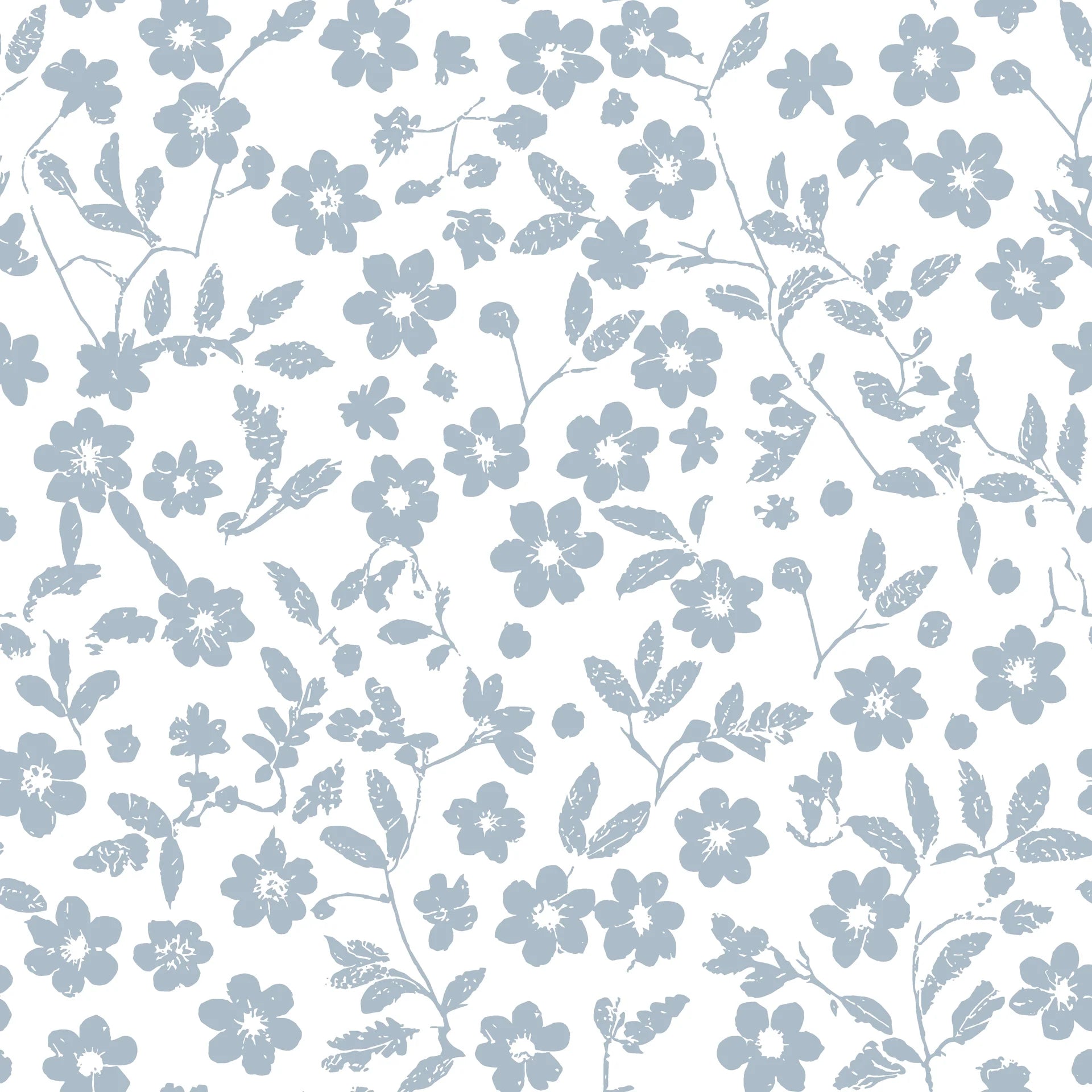 Sky Bloom serene blue floral peel and stick wallpaper