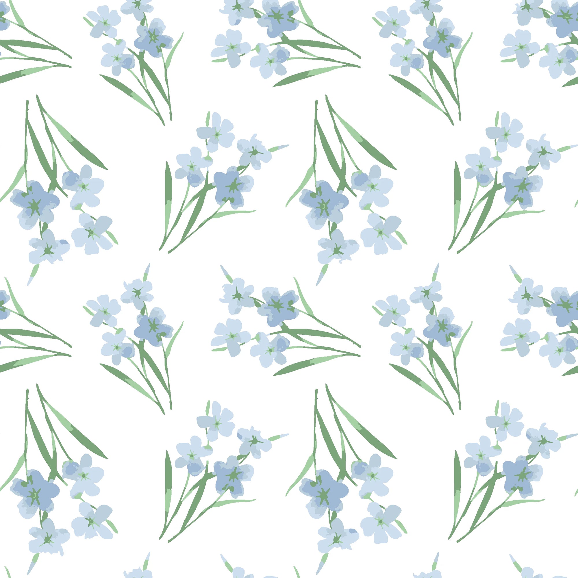 Sky Memory serene blue floral wallpaper