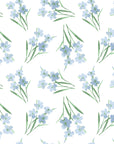 Sky Memory serene blue floral wallpaper