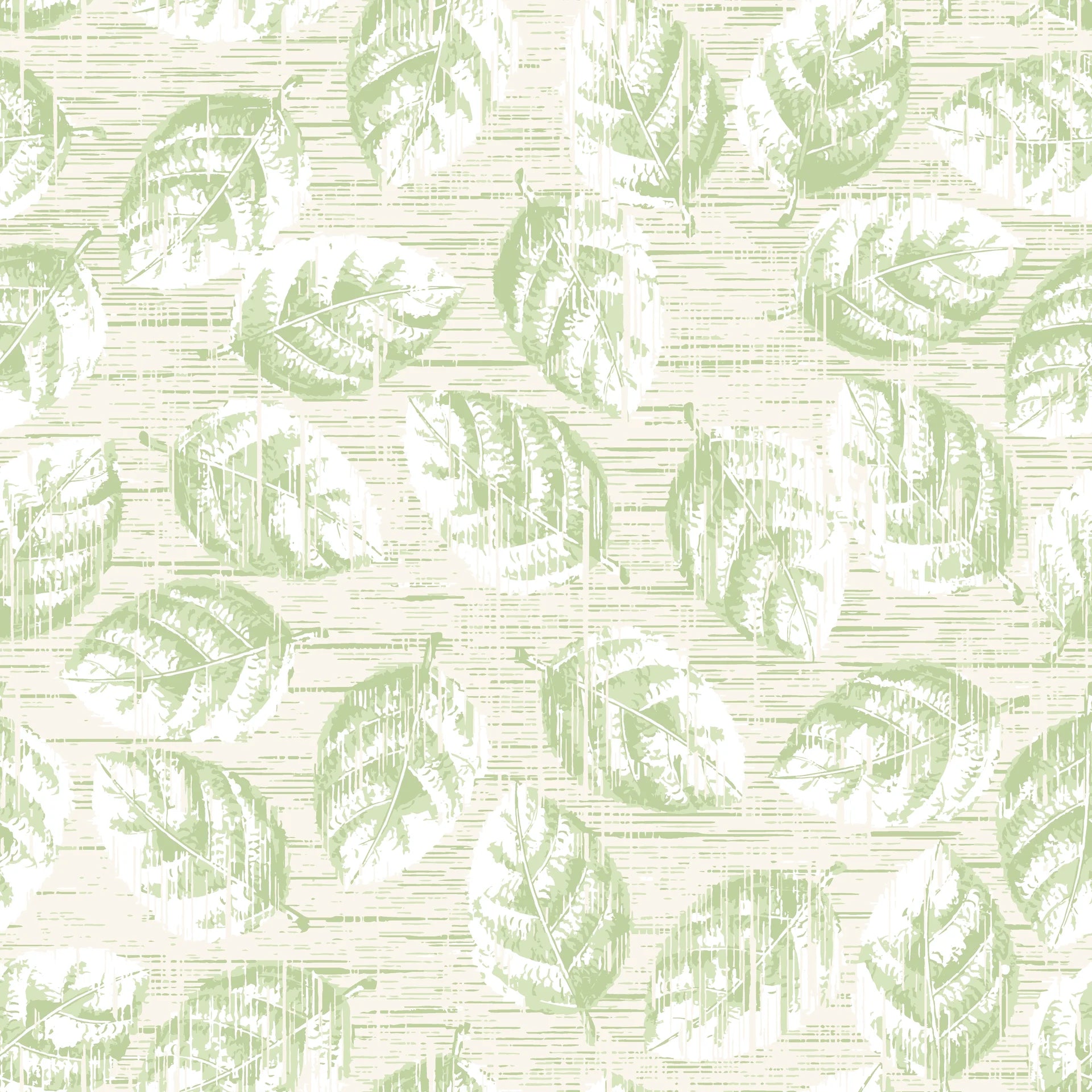 Textured sage green botanical leaf peel and stick wallpaper - Soft Canopy