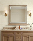 Soft Citrus textured gold abstract wallpaper creating ambiance in a serene bathroom