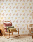 Soft Season pastel floral peel and stick wallpaper adding character to a cozy bedroom