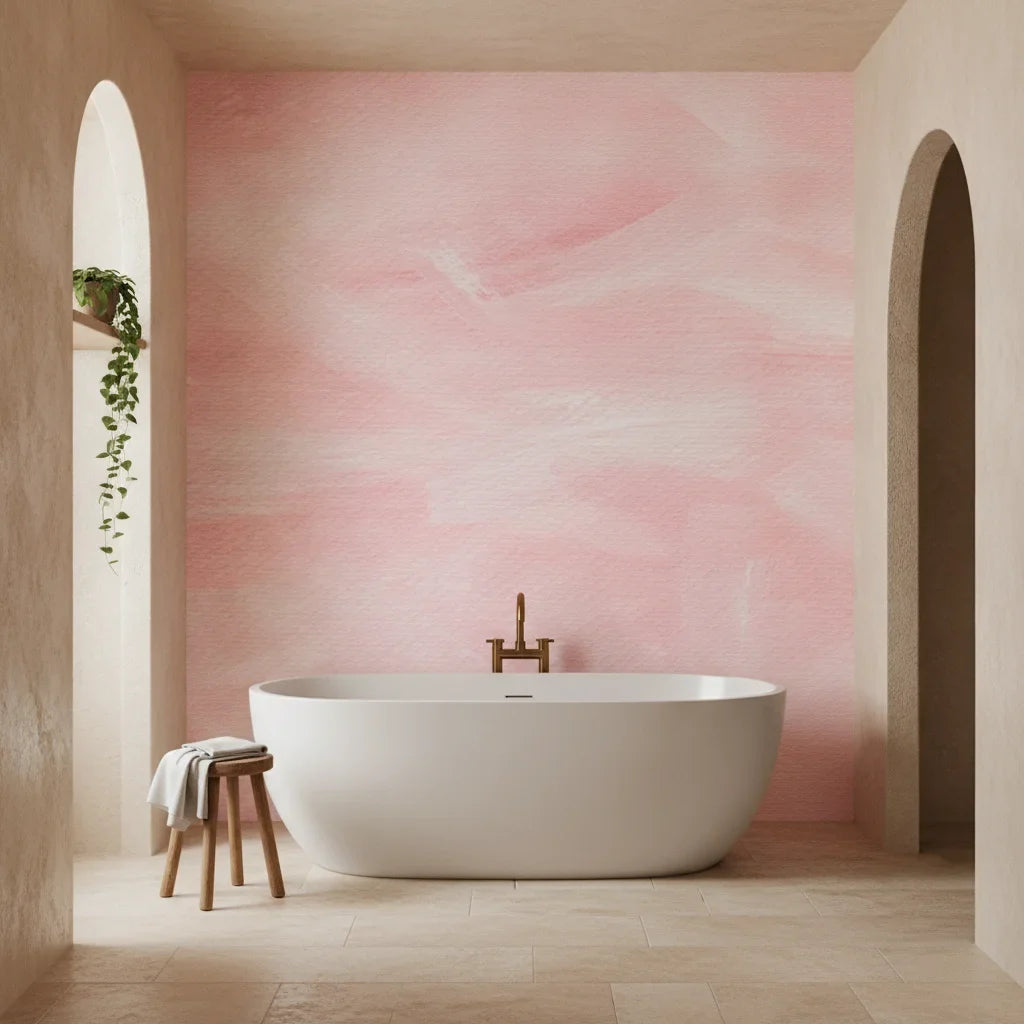 Soft Passage delicate pink textured adding character to a cozy bedroom