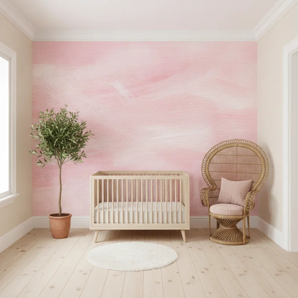 Soft Passage delicate pink textured as a feature wall in a bright home office
