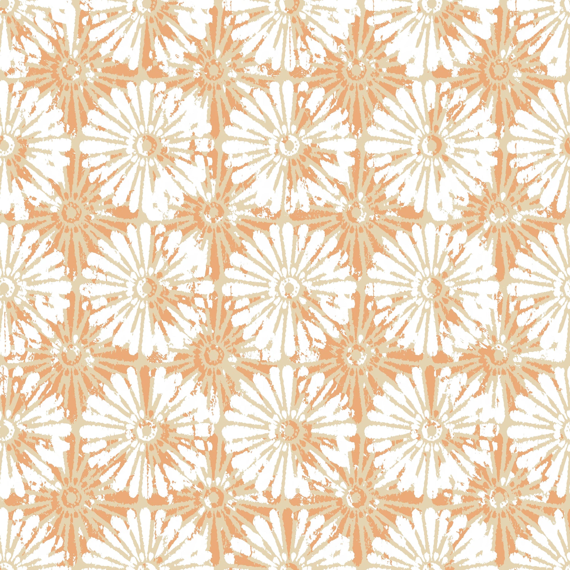 Solar Ritual peach and beige floral wallpaper