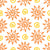 Vibrant orange folk art sun swirl peel and stick wallpaper - Solstice Bloom creating ambiance in a bathroom