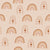 Matte terracotta rainbow and moon phase peel and stick wallpaper - Solstice Rite