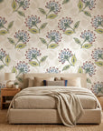 Smooth folk botanical floral sprig peel and stick wallpaper - Spice Garden