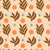 Matte terracotta frond peel and stick wallpaper with orange dots - Spice & Frond
