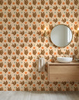 Spice & Frond warm terracotta leaf creating ambiance in a serene bathroom