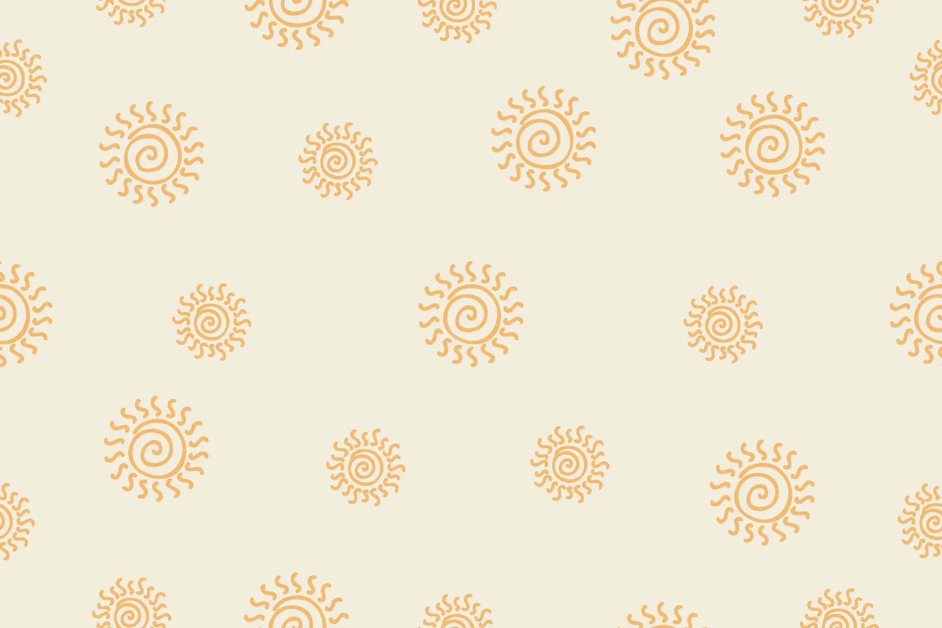 Smooth golden sun spiral peel and stick wallpaper on cream - Spun Gold