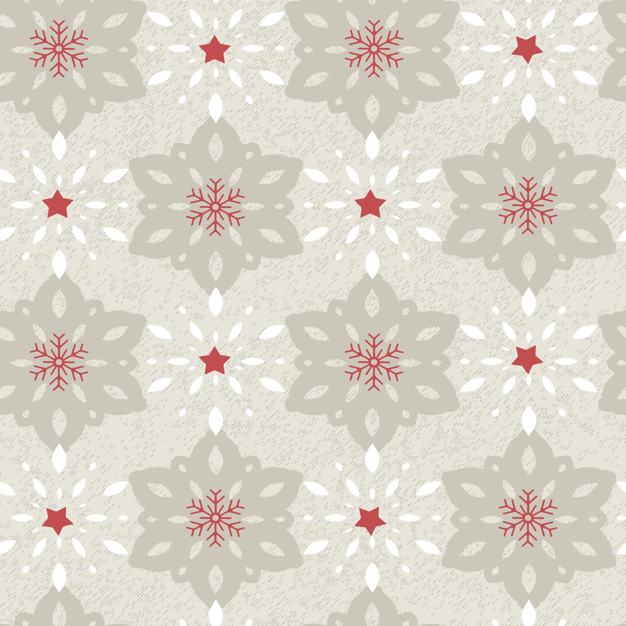 Textured linen Nordic snowflake medallion peel and stick wallpaper - Star Petal creating ambiance in a bathroom