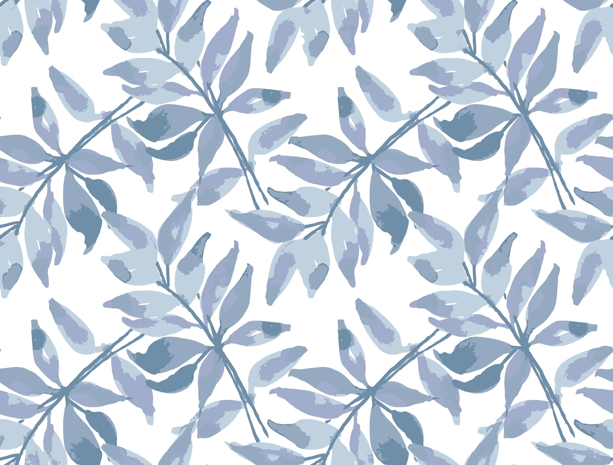 Starfall blue botanical peel and stick wallpaper