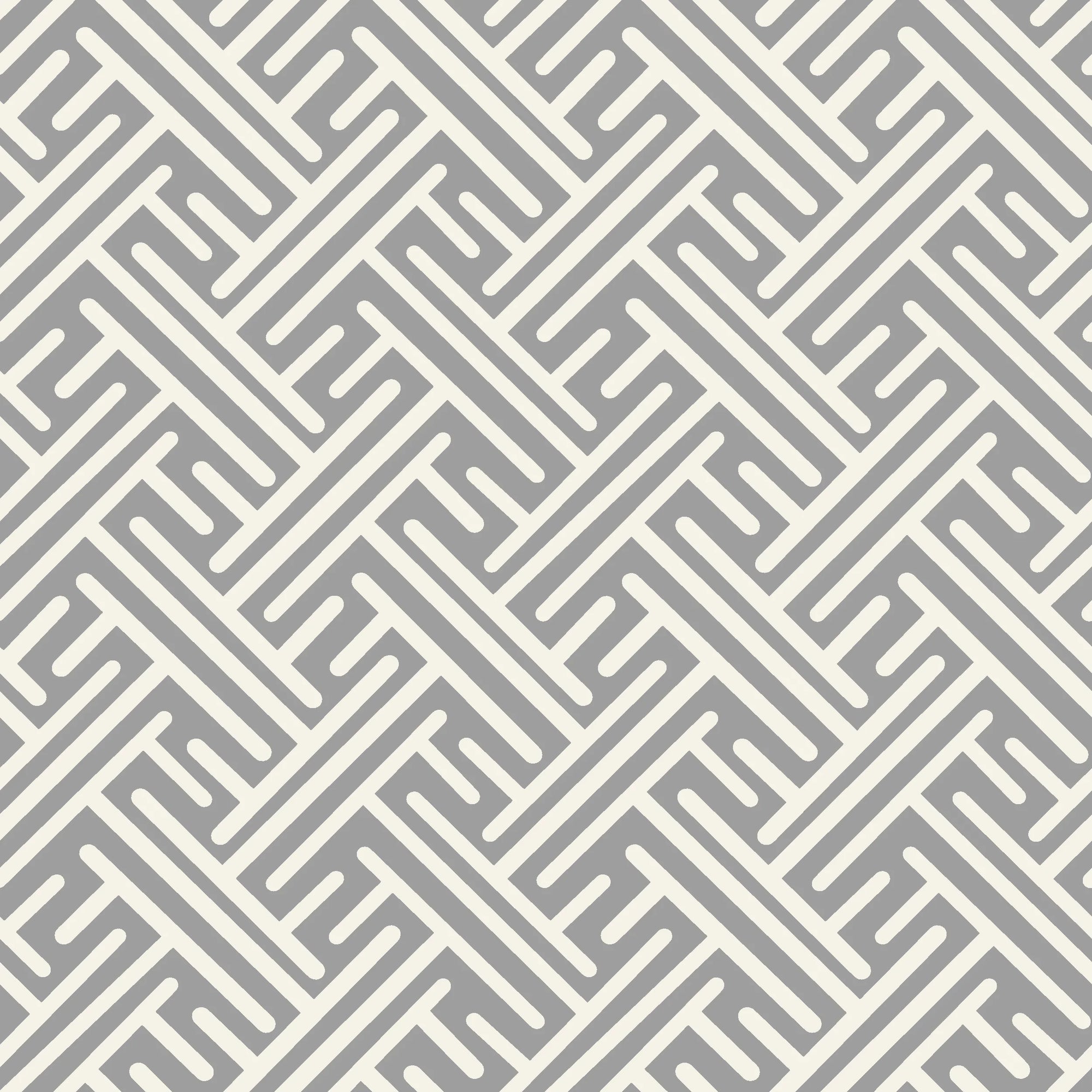 Still Labyrinth grey geometric peel and stick wallpaper