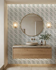 Stone Garden minimalist green sprig creating ambiance in a serene bathroom