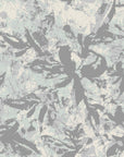 Matte grey expressive brushstroke botanical peel and stick wallpaper - Storm Garden creating ambiance in a bathroom
