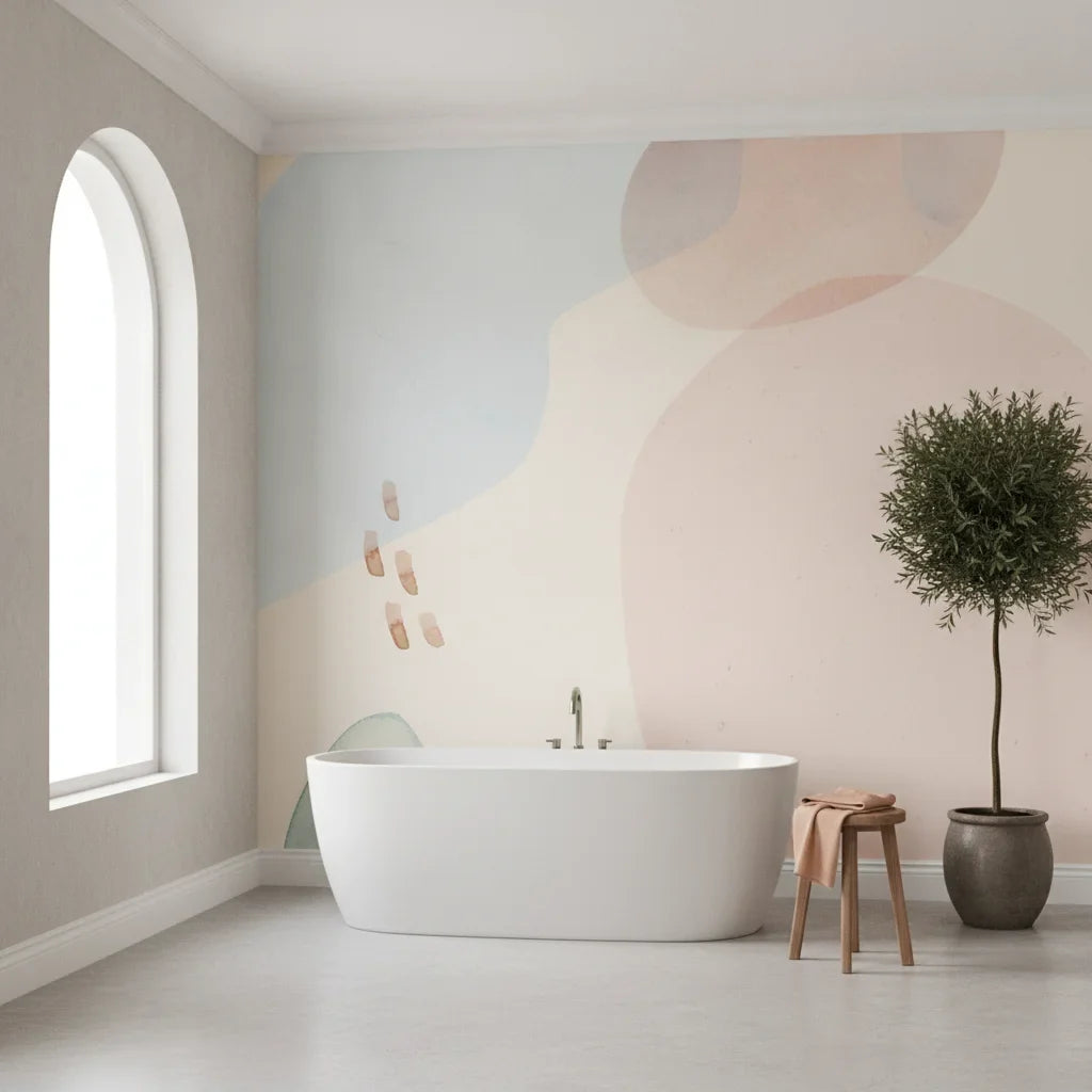 Subtle Texture soft multicolor abstract adding character to a cozy bedroom