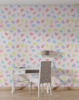 Soft pastel teddy bear face print on cream self-adhesive wallpaper - Sugar Dreams