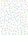 White colorful confetti sprinkle dessert pattern peel and stick wallpaper -Sugar Scatter