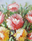 Summer Bouquet elegant pink floral wallpaper creating ambiance in a serene bathroom