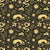Matte gold celestial folk peel and stick wallpaper - Sun & Moon
