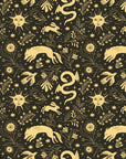 Matte gold celestial folk peel and stick wallpaper - Sun & Moon