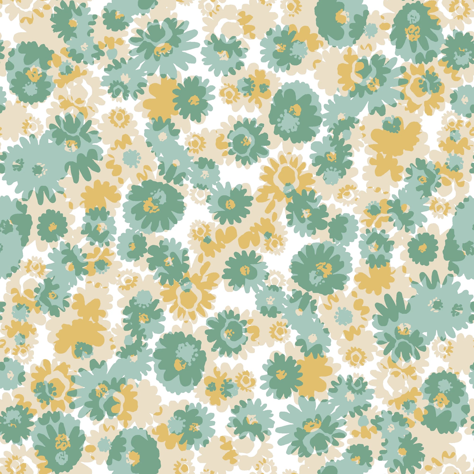 Sunlit Field muted floral peel and stick wallpaper