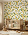 Smooth watercolor yellow daisy botanical peel and stick wallpaper - Sunlit Meadow