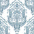 Sunlit Thicket blue floral damask wallpaper