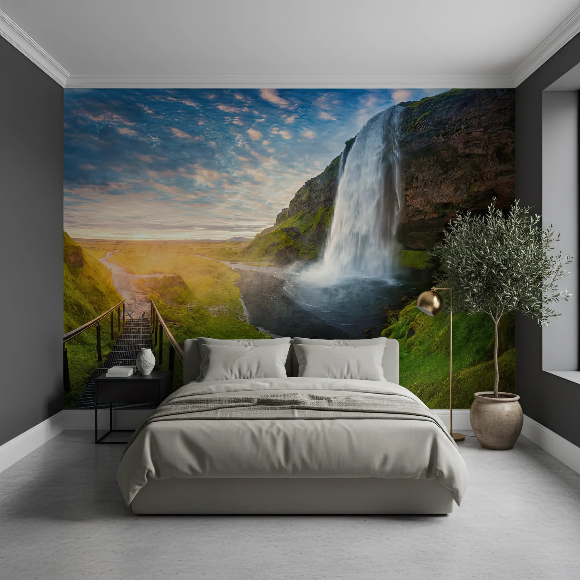 Sunset'S Veil pattern with natural textures on peel and stick wallpaper