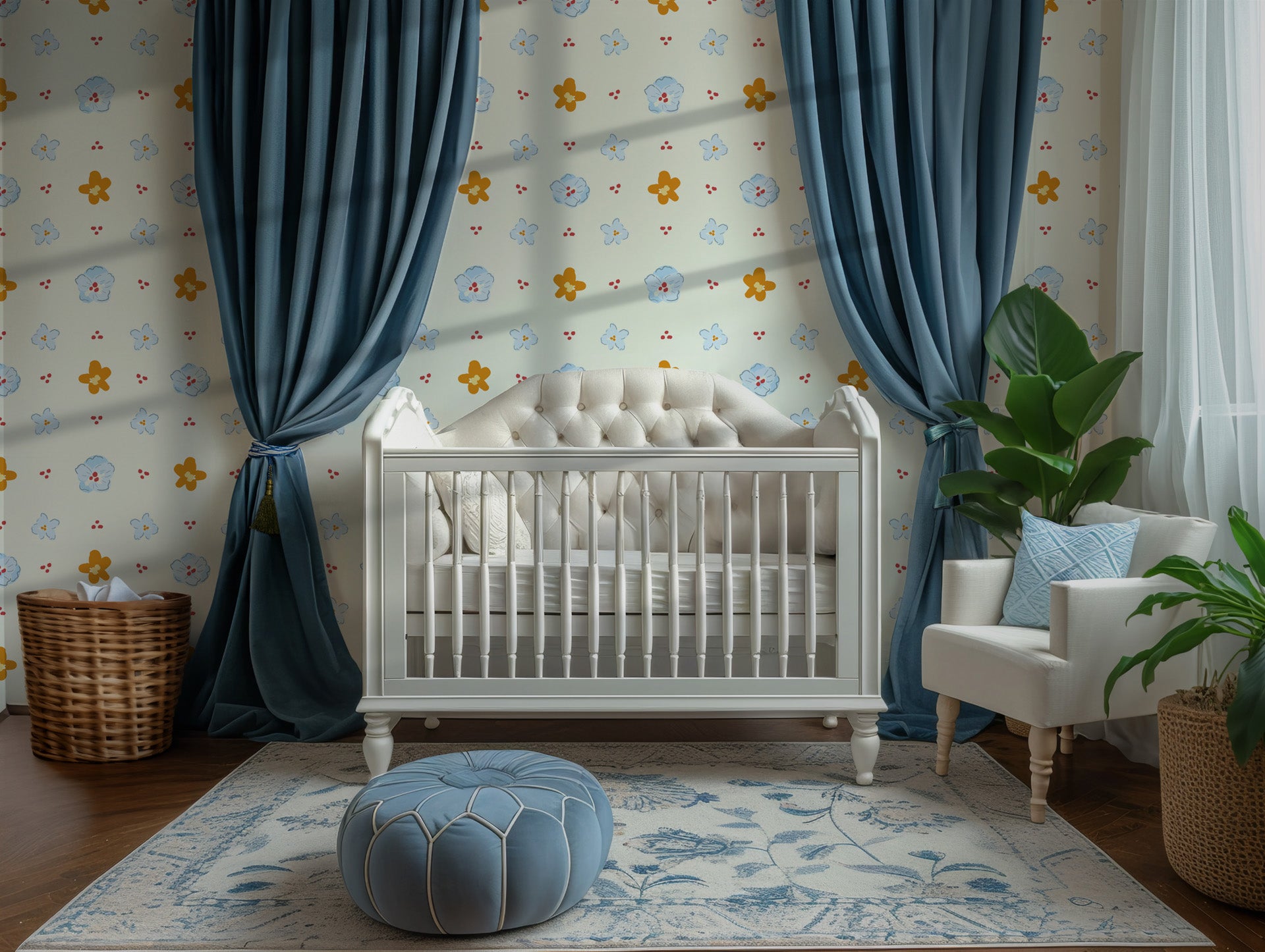 Lighthearted wall covering in a pink check design, embellished with sweet brown bears and red cherry motifs