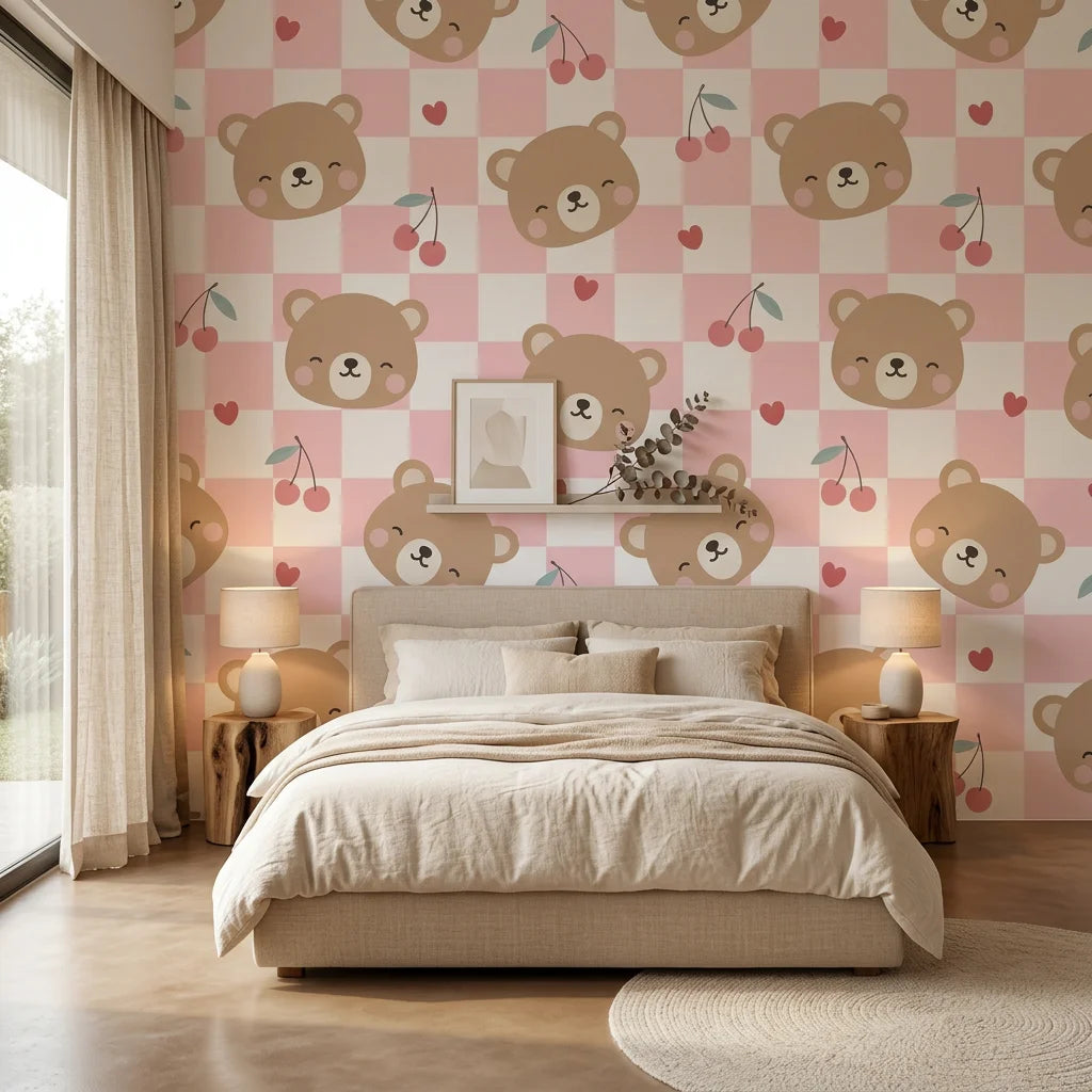 Sweet Dreams cozy children’s wallpaper adding character to a cozy bedroom