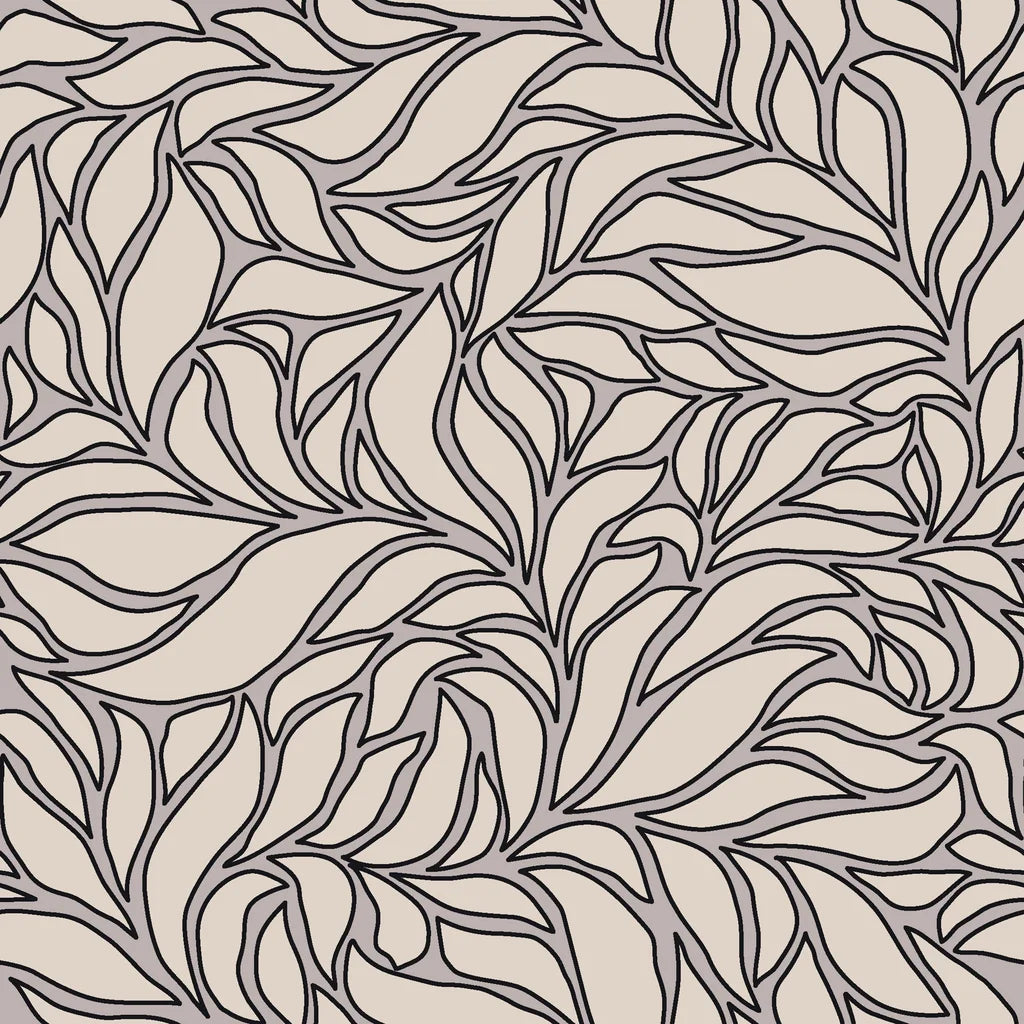 Swirling Echoes fluid foliage wallpaper