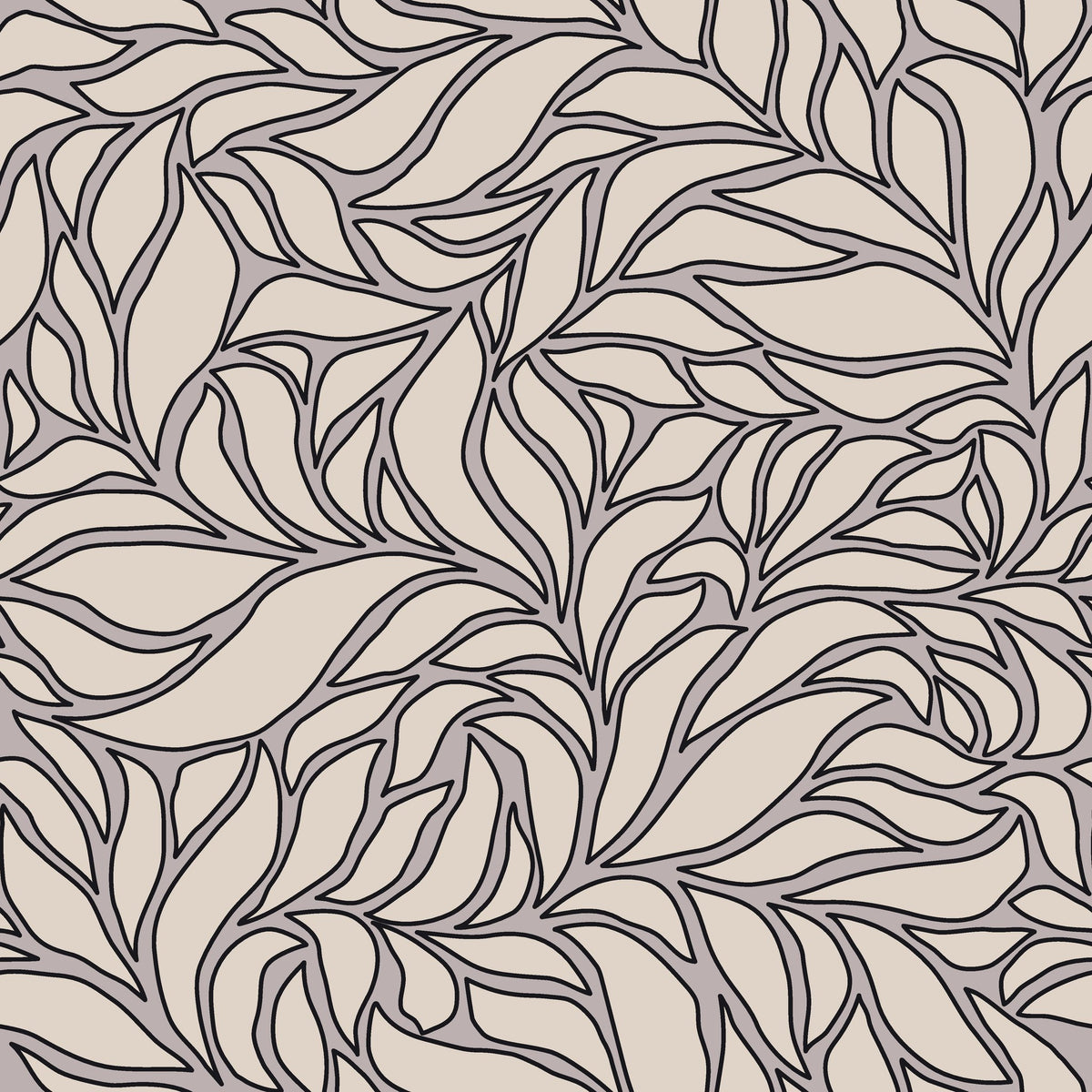 Swirling Echoes fluid foliage wallpaper