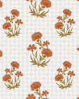 Smooth terracotta carnation floral sprig peel and stick wallpaper - Terracotta Carnation creating ambiance in a bathroom