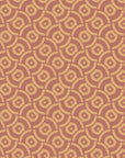 Matte terracotta geometric maze labyrinth peel and stick wallpaper - Terracotta Labyrinth creating ambiance in a bathroom
