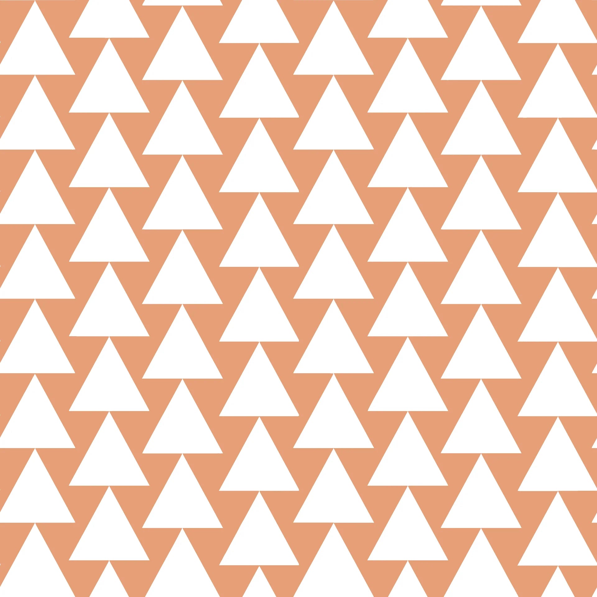 Smooth peach and white geometric triangle peel and stick wallpaper - Terracotta Peaks