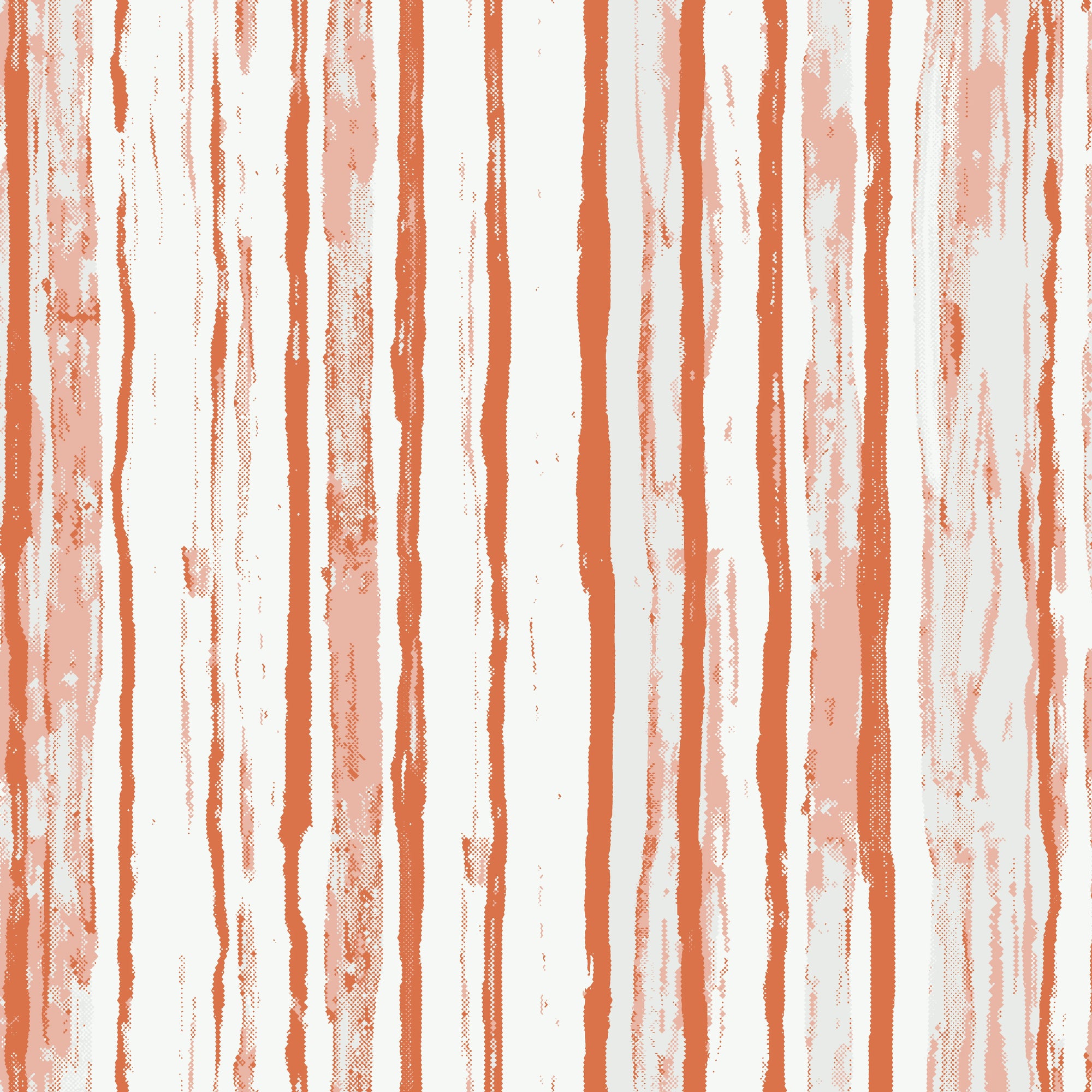 Matte terracotta painterly brushstroke stripe peel and stick wallpaper - Terracotta Rainfall creating ambiance in a bathroom