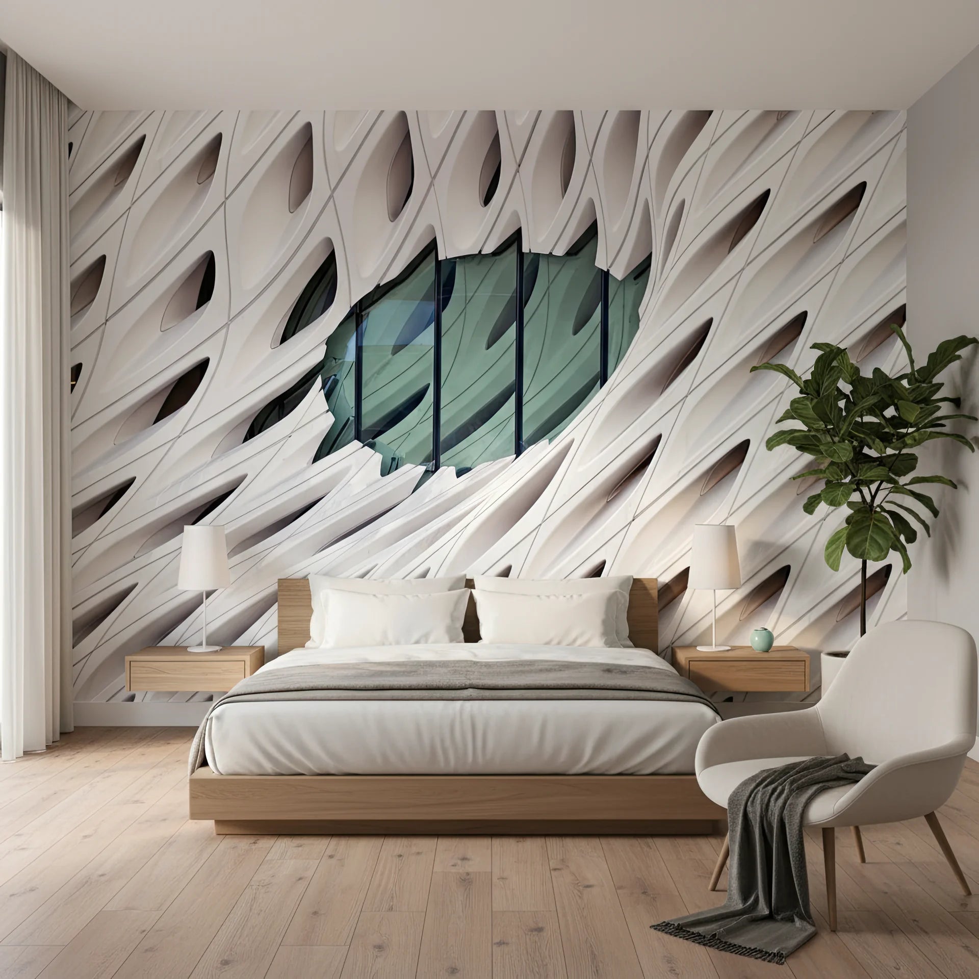 Gallery-quality geometric wallpaper sample with design sophistication