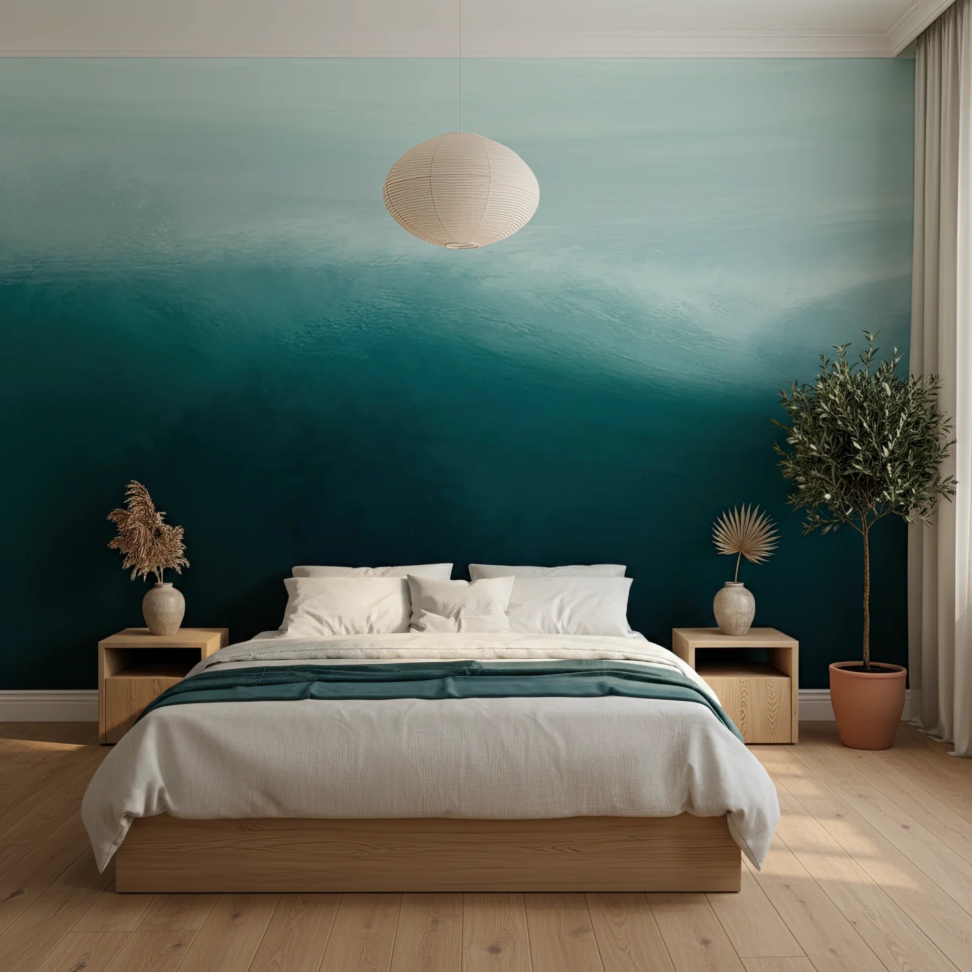 Soft pastel peel and stick wallpaper with gentle ombré gradient