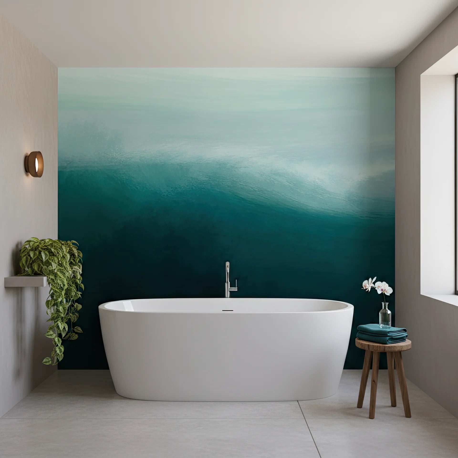 Peaceful removable wallpaper in calming pastel color transitions