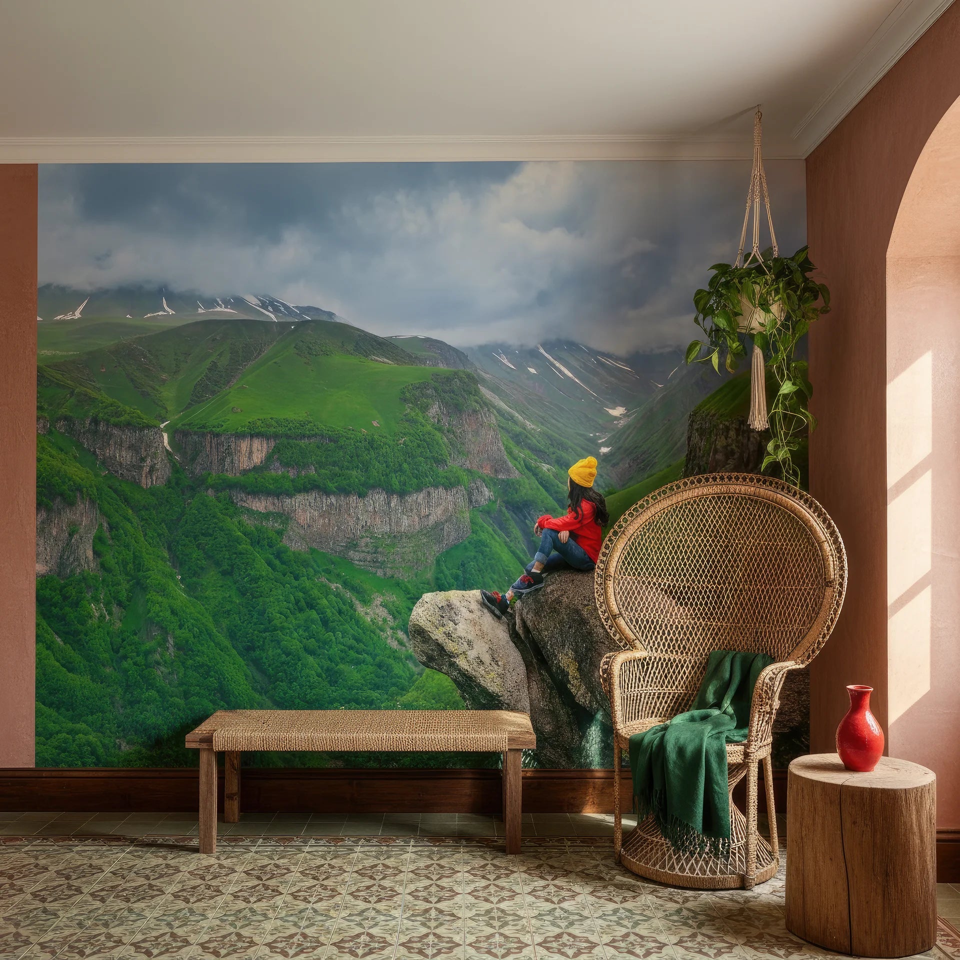 Edge of landscape creating sense of discovery peel and stick wallpaper