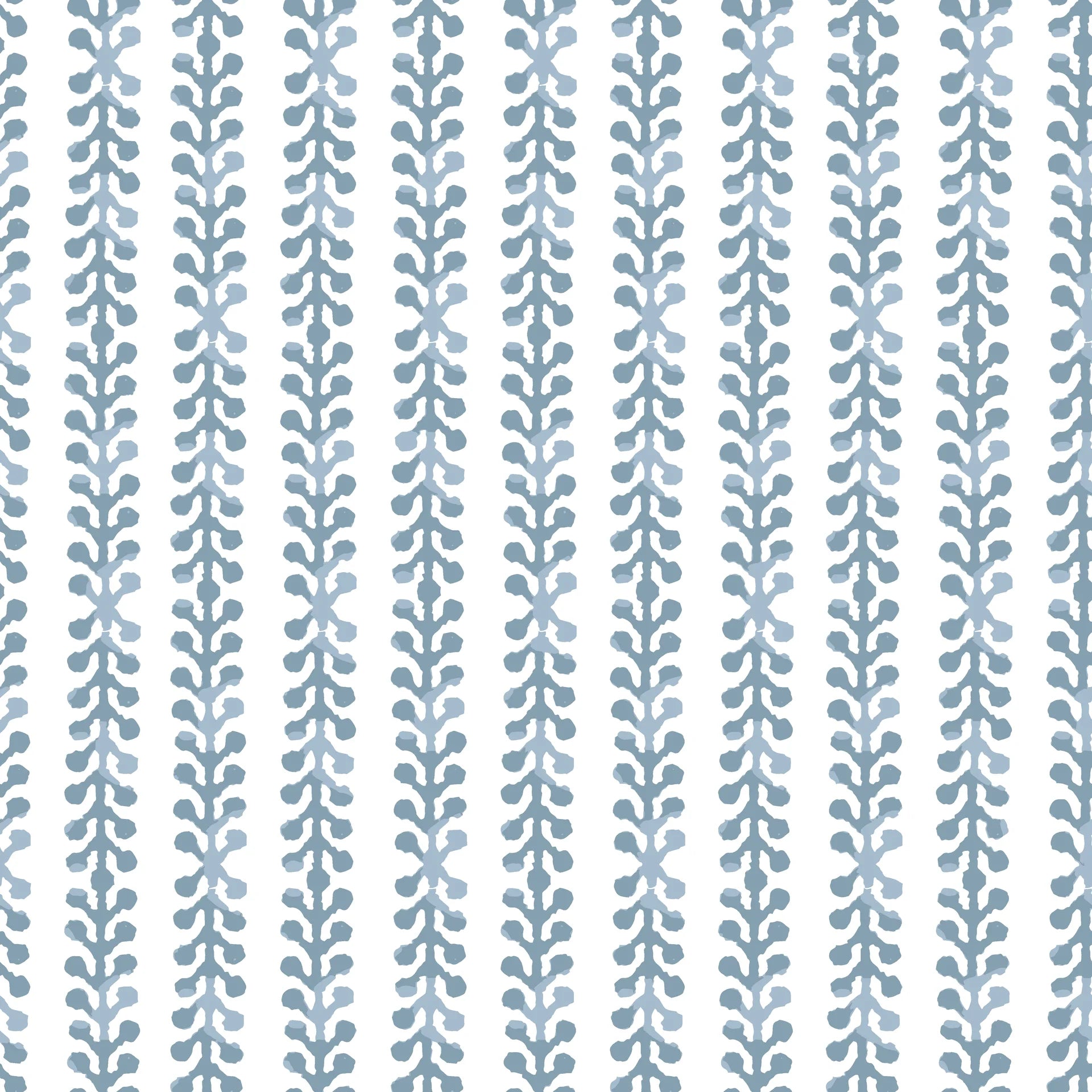 Textured blue botanical seaweed peel and stick wallpaper - Tide Garden