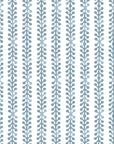 Textured blue botanical seaweed peel and stick wallpaper - Tide Garden