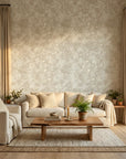 Textured cream tonal damask scroll neutral peel and stick wallpaper - Veiled Sand