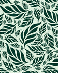 A deep green wall covering featuring a densely packed tropical foliage design - Verdant Cascade