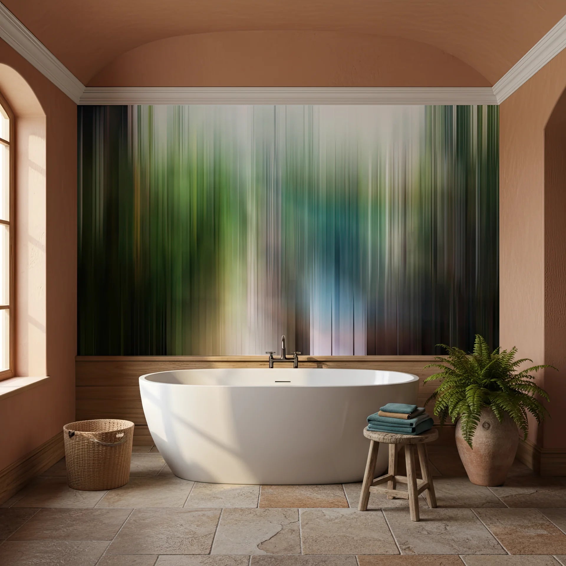 Energetic green wallpaper sample with organic growth impression